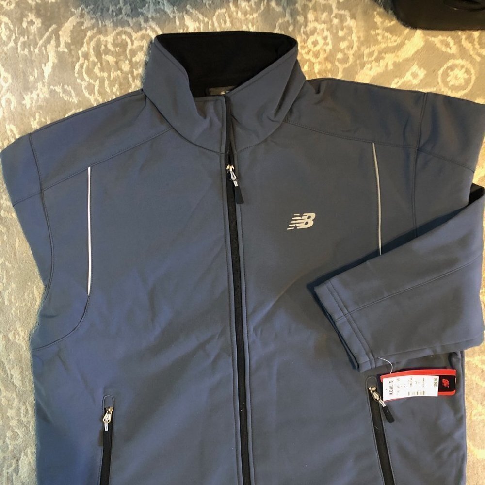 COPY - NWT New Balance Men Solid Grey Full Zip Soft Shell Long Sleeve Jacket XLT